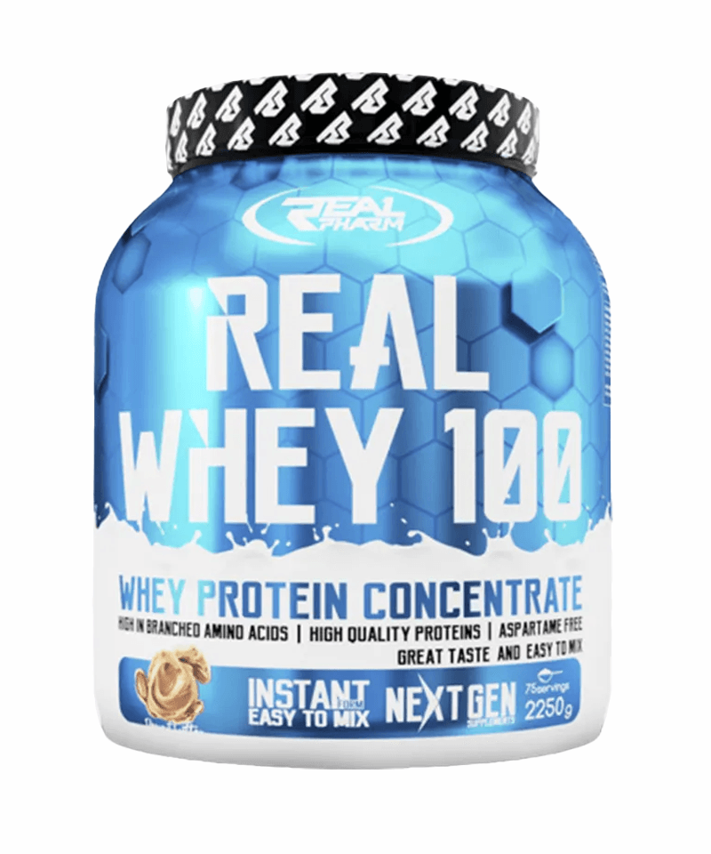 Пакување од Real Pharm 100% Whey Protein Concentrate од 2250g