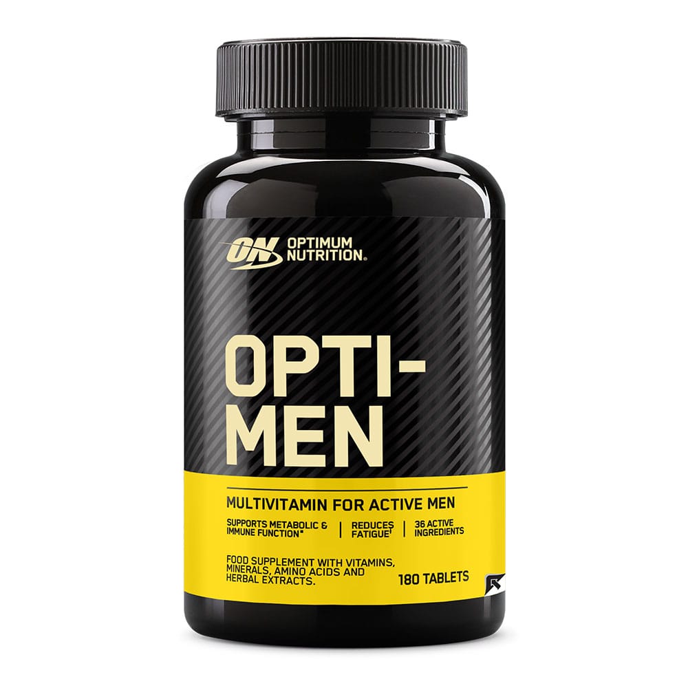 Шишенце од Optimum Nutrition Opti-Men мултивитамин за мажи со 180 таблети