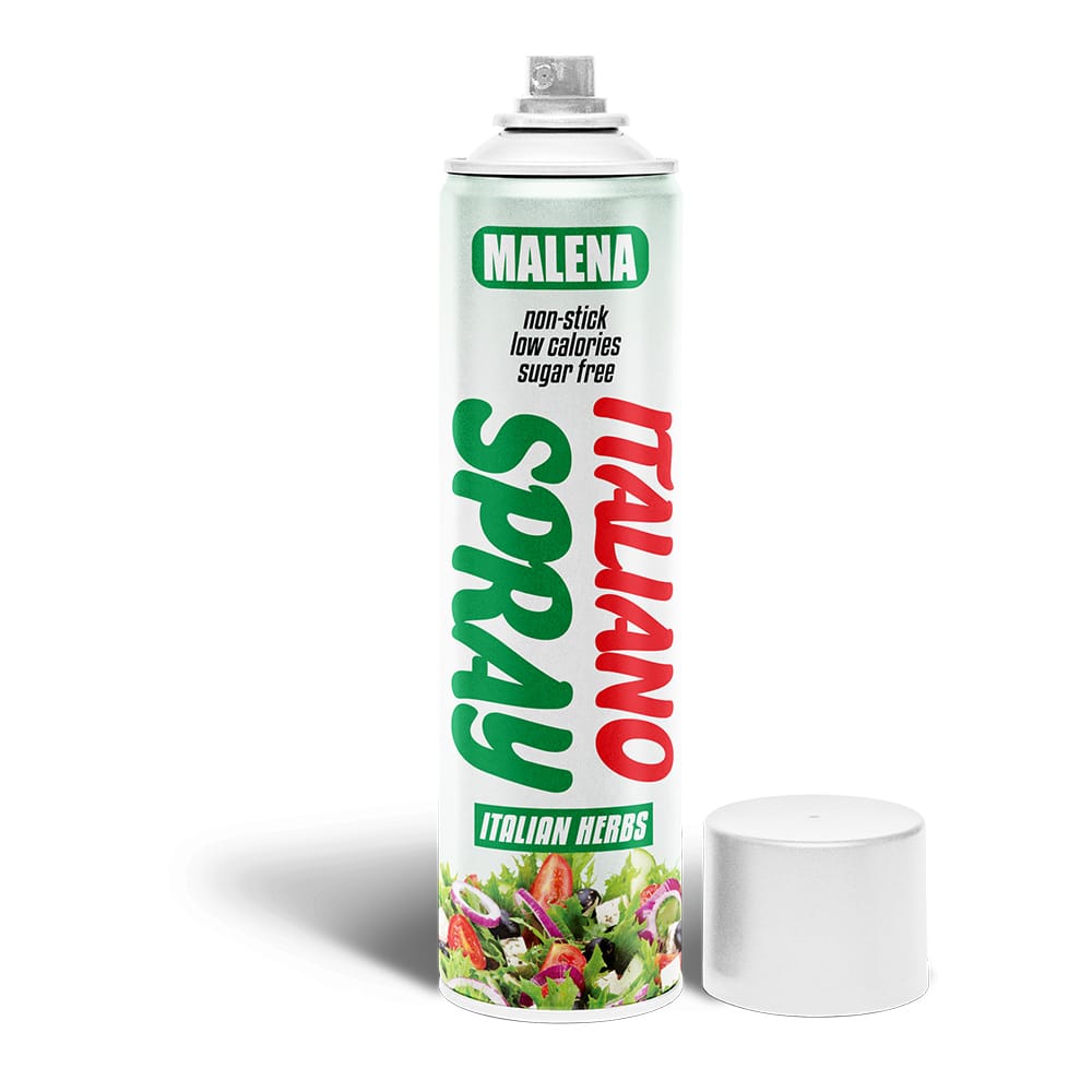 Шише од Malena Zero Cooking Spray Italian Herbs безкалоричен спреј за готвење со италијански билки
