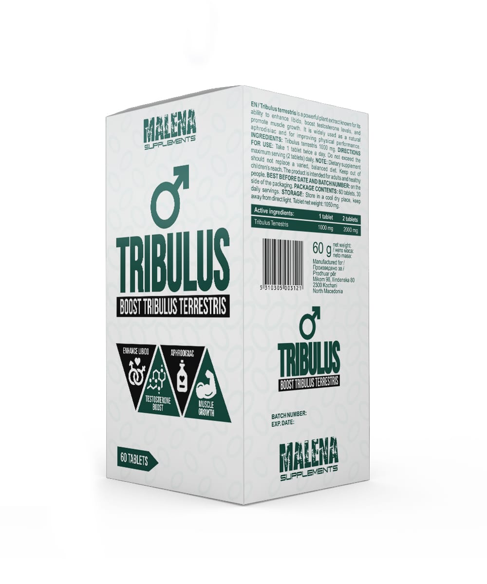 Пакување од Tribulus Boost Tribulus Terrestris 60 Tablets - Malena Supplements