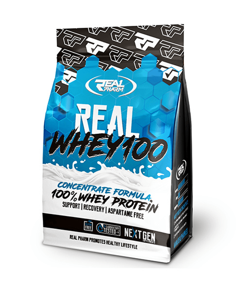 Пакување од Real Pharm 100% Whey Protein Concentrate од 700g