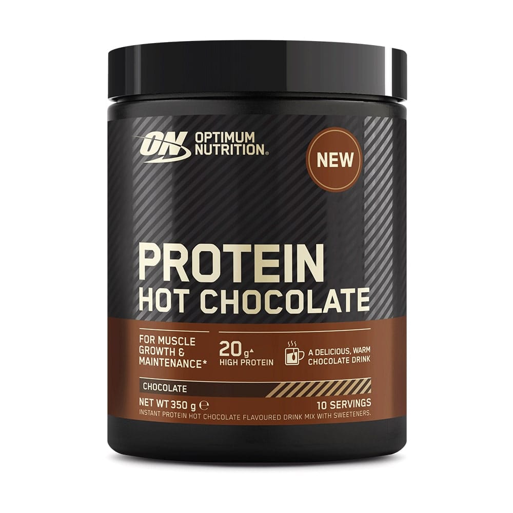 Пакување од Optimum Nutrition протеинско топло чоколадо од 350g