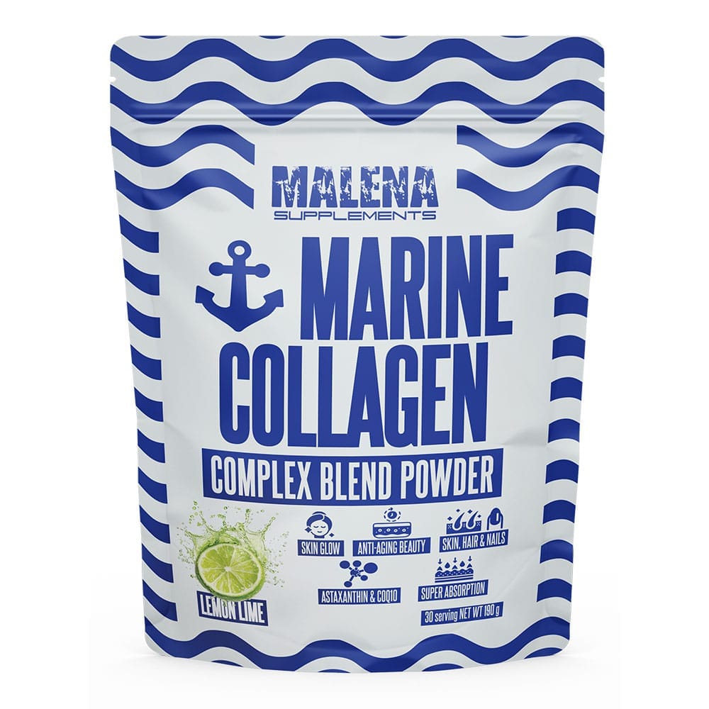 Пакување од Malena Supplements Marine Collagen Complex морски колаген во прав од 190g