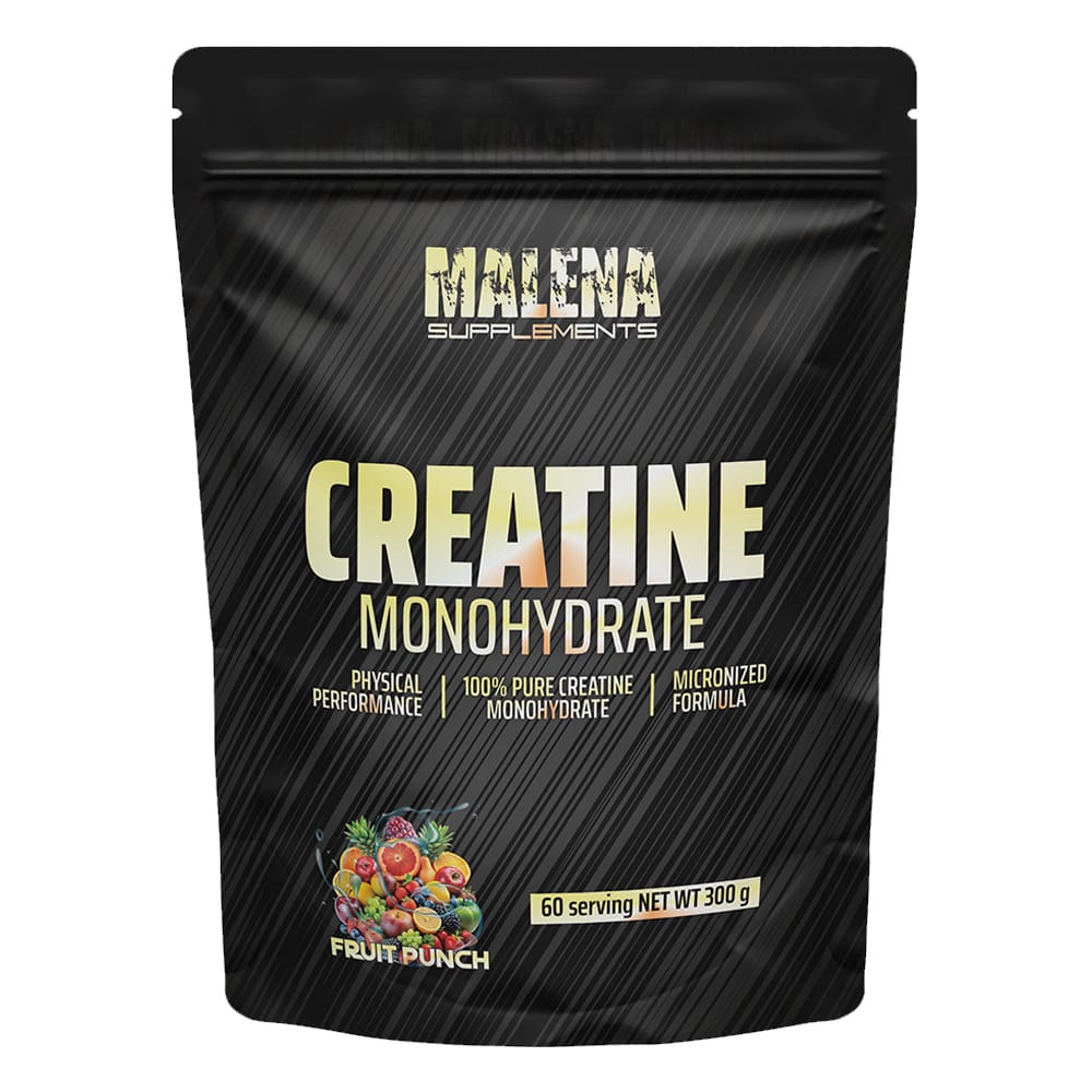 Пакување од Malena 100% Pure Creatine Monohydrate Fruit Punch 300g