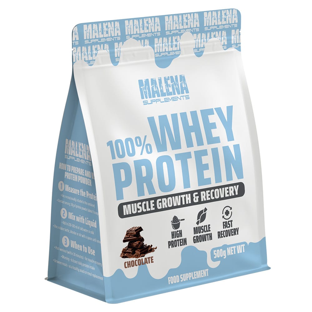 ПАКЕТ Х4 Malena 100% Whey Protein Muscle Growth & Recovery 500g — фотографија 2 од 8